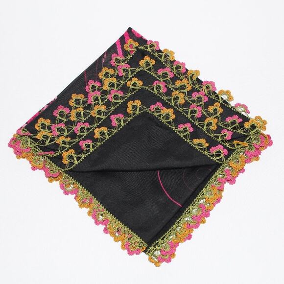 Tulbent Scarf Handmade Crochet Detailing NWOT - Picture 1 of 11